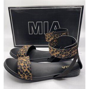 MIA sandals Womens Size‎ 7 Leopard Cheetah Black Brown Lydye